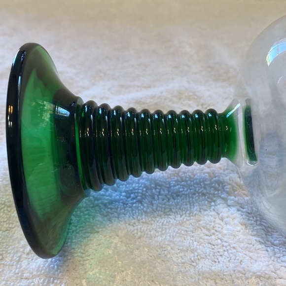 Set of 4 Vintage Luminarc France Roemer Cordia Glassesgreen beehive stems. - Picture 3 of 4